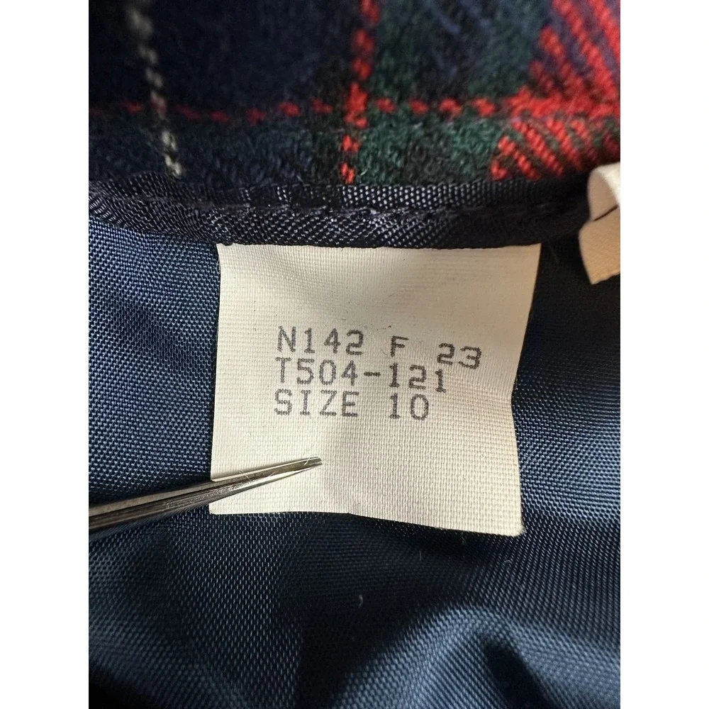 Vintage Pendleton Skirt Womens 10 Red Navy Manson Tartan Wool Plaid Made USA 80s
